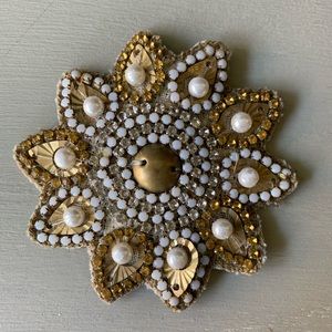 Anthropologie Vintage Beaded Hair Clip